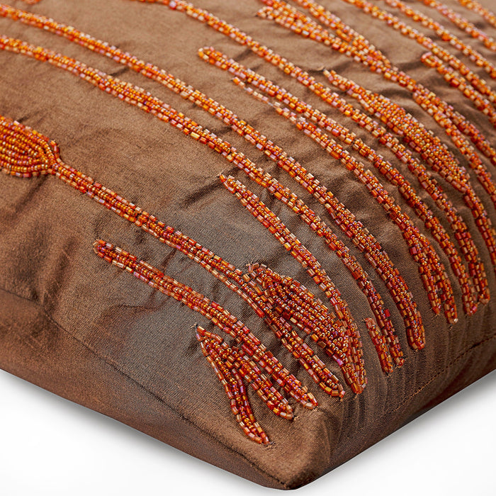Rusted Beauty - Rust Art Silk Throw Pillow Cover