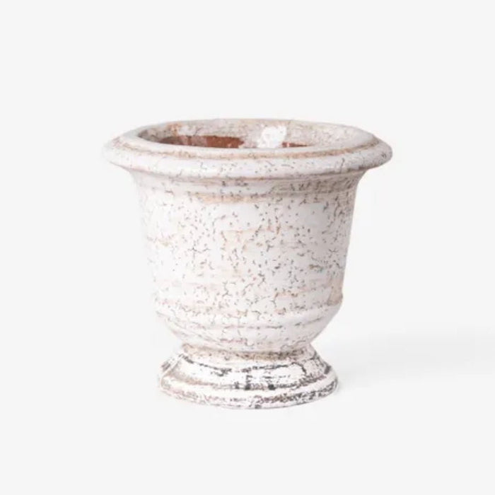 Rustic White Planter Urn | Small - Suzie Anderson Home