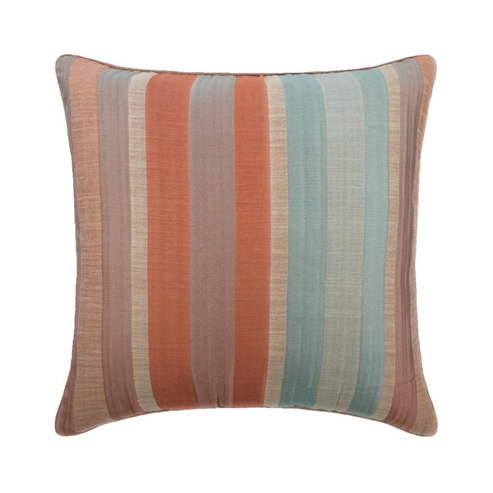 Rusty Stripeness - Rust Jacquard Silk Throw Pillow Cover