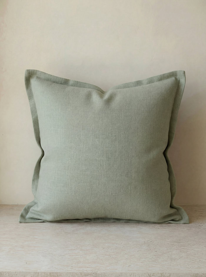 Sage Green Cotton Linen Cushion Cover