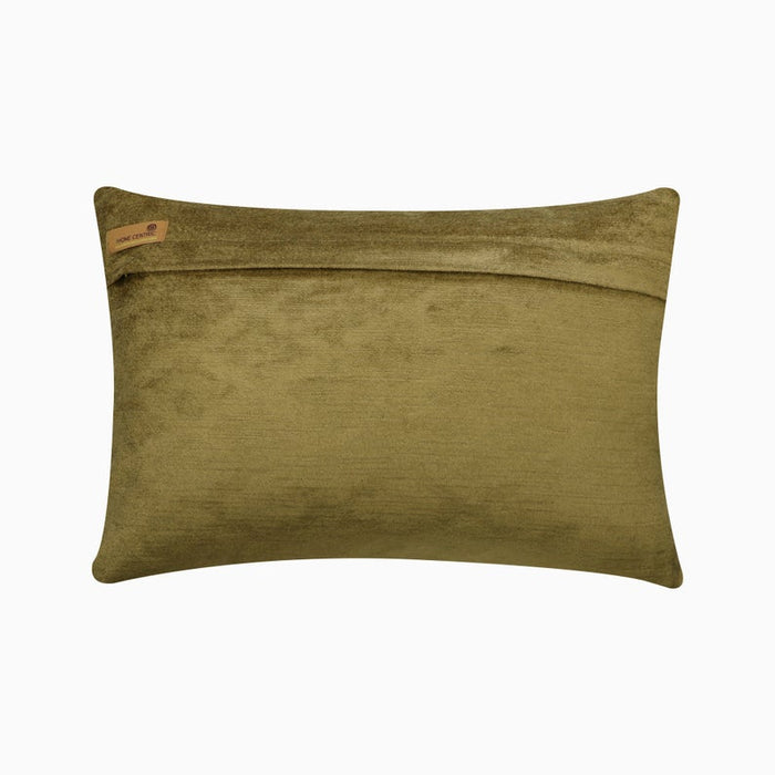 Sage Lattice - Green Velvet Decorative Lumbar Pillow Cover