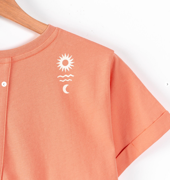 SALTROCK Sunrise - Kids Open Back Boxy T-Shirt - Coral
