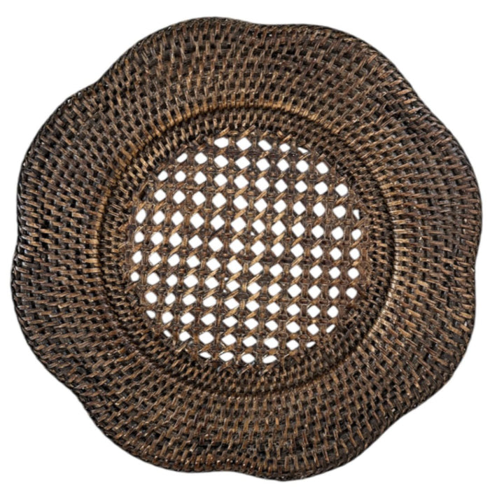 Scallop Rattan Charger Under Plate Placemat | Antique - Suzie Anderson Home