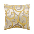 Scrolling All The Way - Mustard Yellow Jacquard Silk Decorative Euro Sham