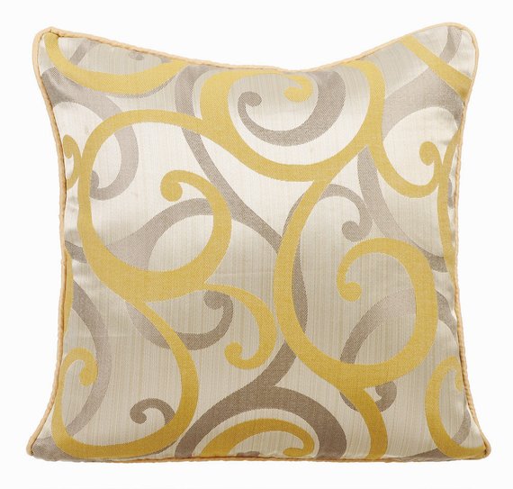 Scrolling All The Way Rust - Orange Jacquard Throw Pillow Cover
