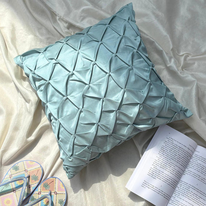 Sea Crunch - Blue Satin Decorative Euro Sham