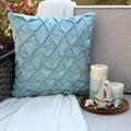 Sea Crunch - Blue Satin Throw Pillow Cover