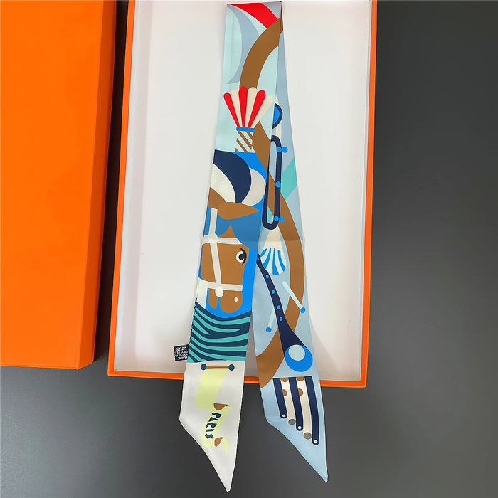 Sena White Twilly Skinny Scarf