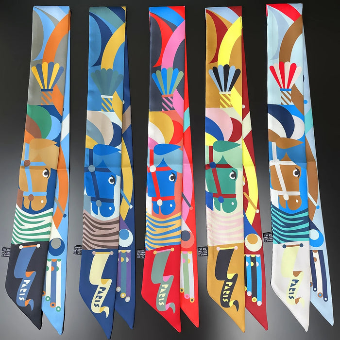 Sena White Twilly Skinny Scarf