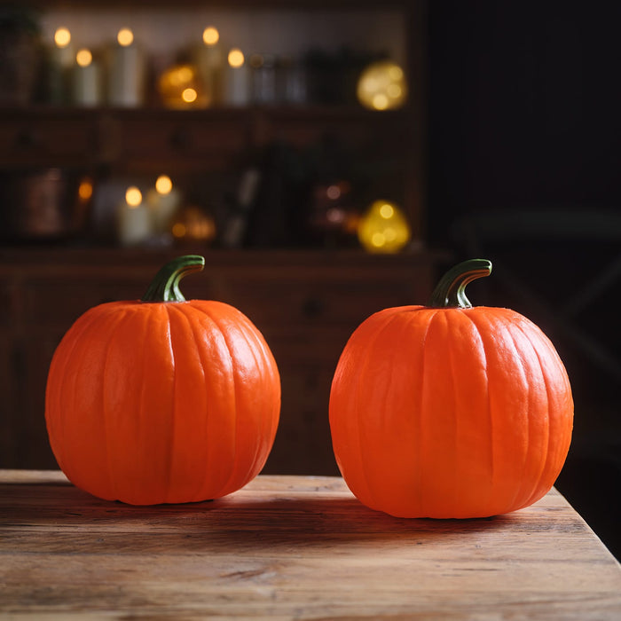 Set of 2 Animated Talking Pumpkin Halloween Decorations