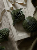 Set of 3 Green Paper Bauble Decorations