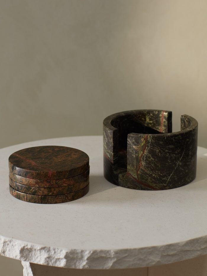Set of 4 Green Marble Coasters