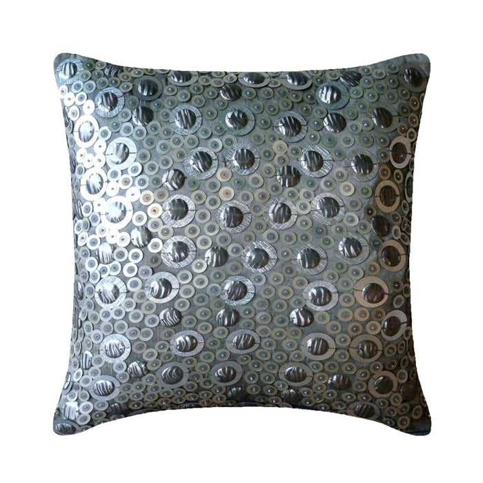 Shiny Disco Balls - Silver Art Silk Throw Pillow Cover
