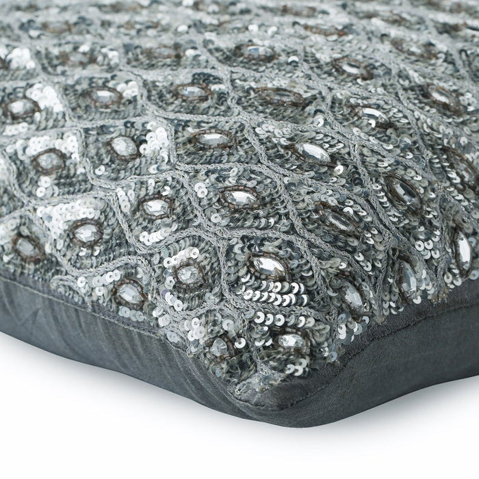 Silver Anniversary - Silver Art Silk Throw Pillow Cover