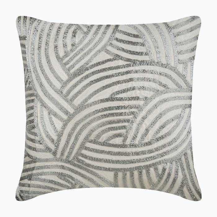 Silver Chains - Ivory Linen Decorative Euro Sham