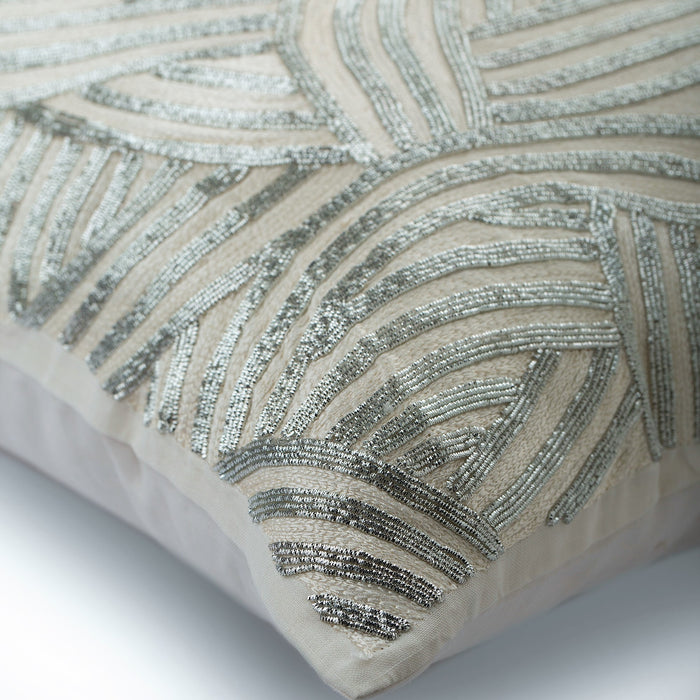 Silver Chains - Ivory Linen Decorative Euro Sham