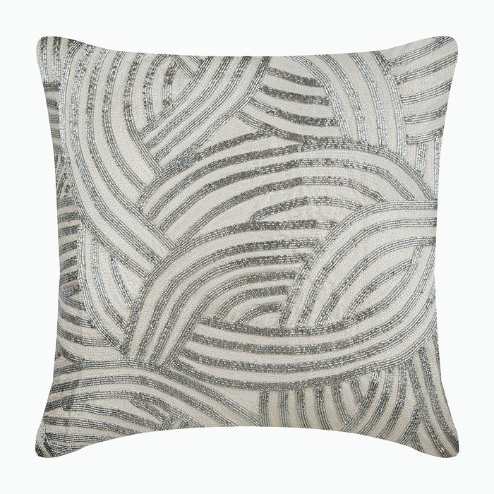Silver Chains - Ivory Linen Decorative Euro Sham