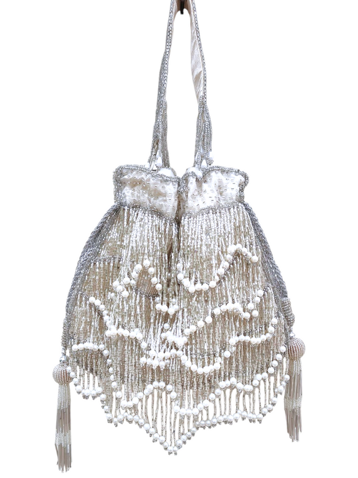 Silver Fringe Glam Potli