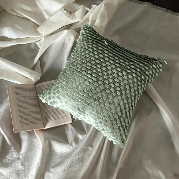 Silver Gray Lining - Silver Faux Suede Throw Pillow Cover
