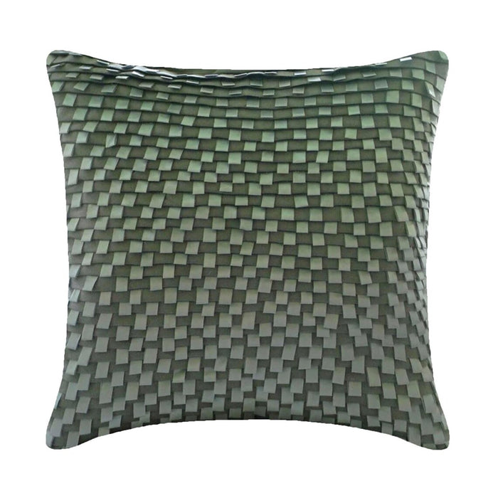Silver Gray Lining - Silver Faux Suede Throw Pillow Cover