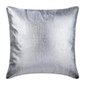 Silver Leather Strokes - Silver Faux Leather Throw Pillow Cover