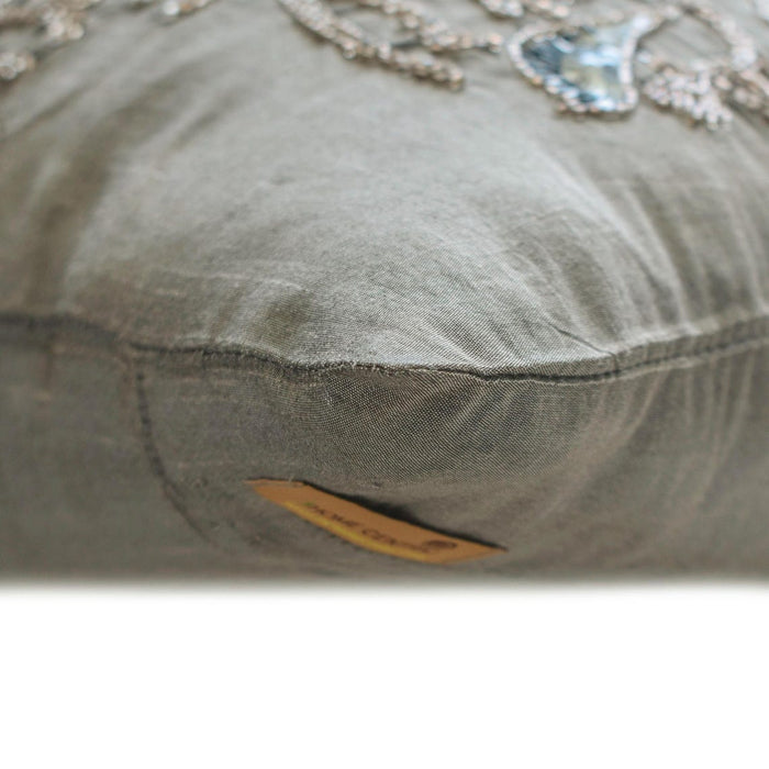 Silver Pigeons - Silver Art Silk Throw Pillow Cover