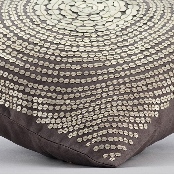 Silver Pop - Gray Art Silk Throw Pillow Cover