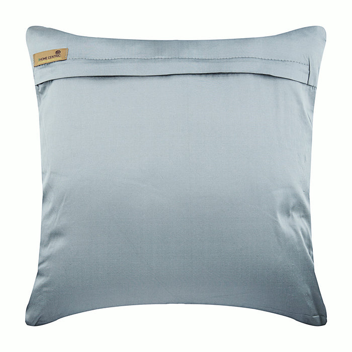 Silver Round Leaves - Silver Art Silk Decorative Euro Sham