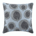 Silver Round Leaves - Silver Art Silk Decorative Euro Sham