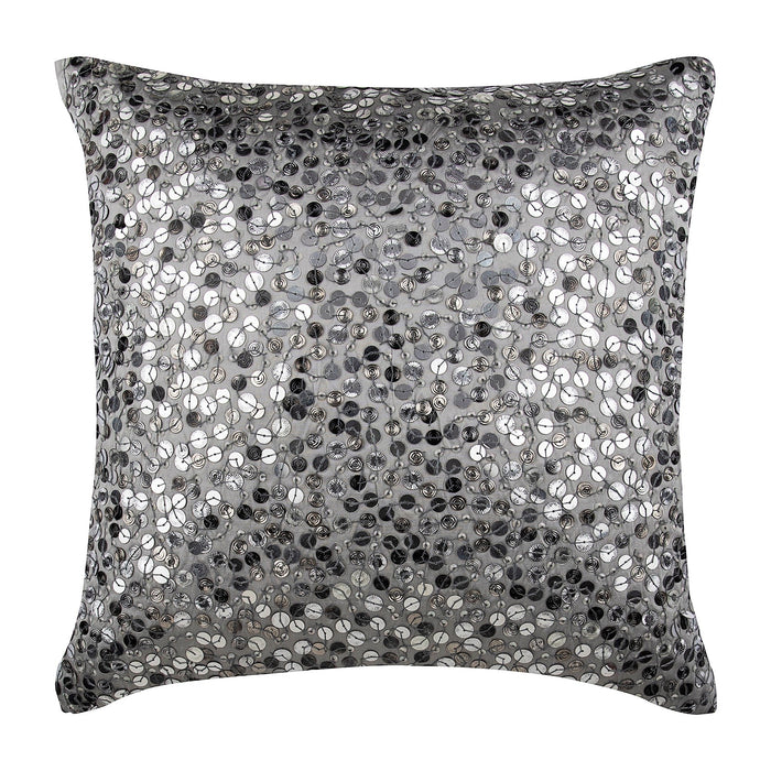 Silver Shine Silk Throw Pillow Cover