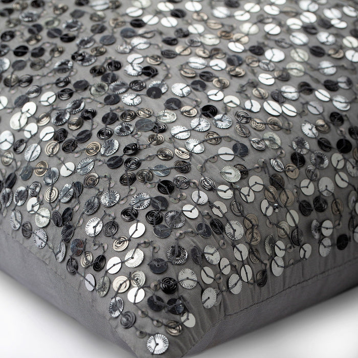 Silver Shine Textured Throw Pillow Cover