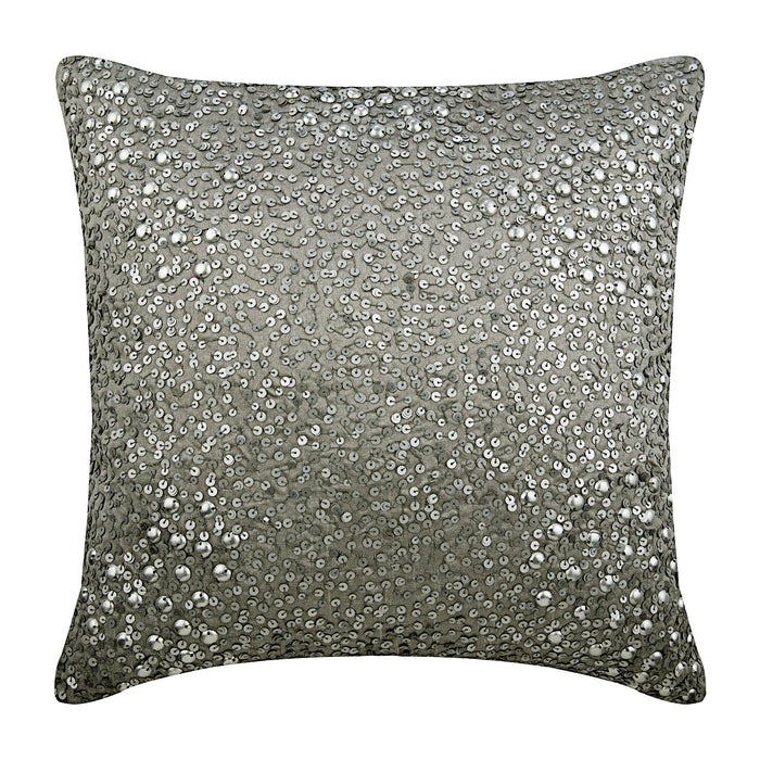 Silver Wedding - Silver Silk Decorative Euro Sham