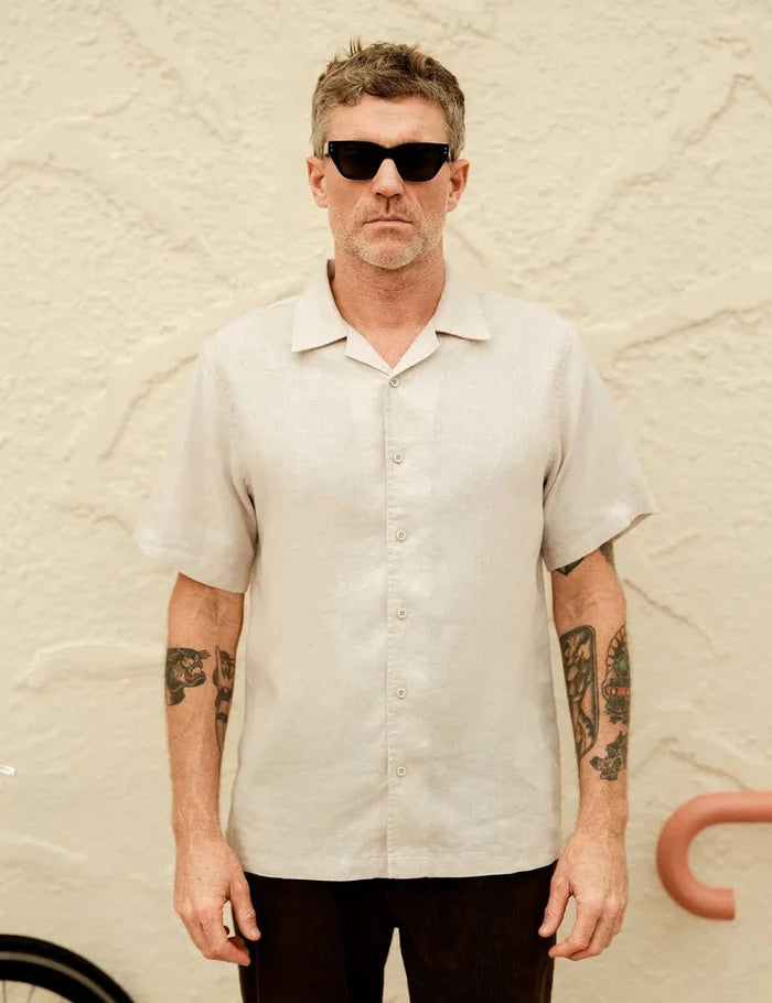 Simple | Cuban Linen Short Sleeve Shirt | Natural - Suzie Anderson Home
