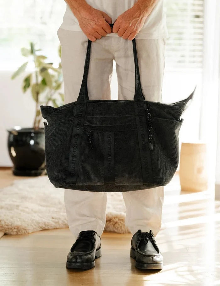 Simple | Jasper Cord Weekender Bag | Charcoal - Suzie Anderson Home