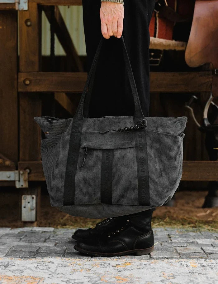 Simple | Jasper Cord Weekender Bag | Charcoal - Suzie Anderson Home