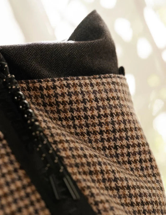 Simple | Jasper Houndstooth Weekender Bag | Charcoal/Tan - Suzie Anderson Home