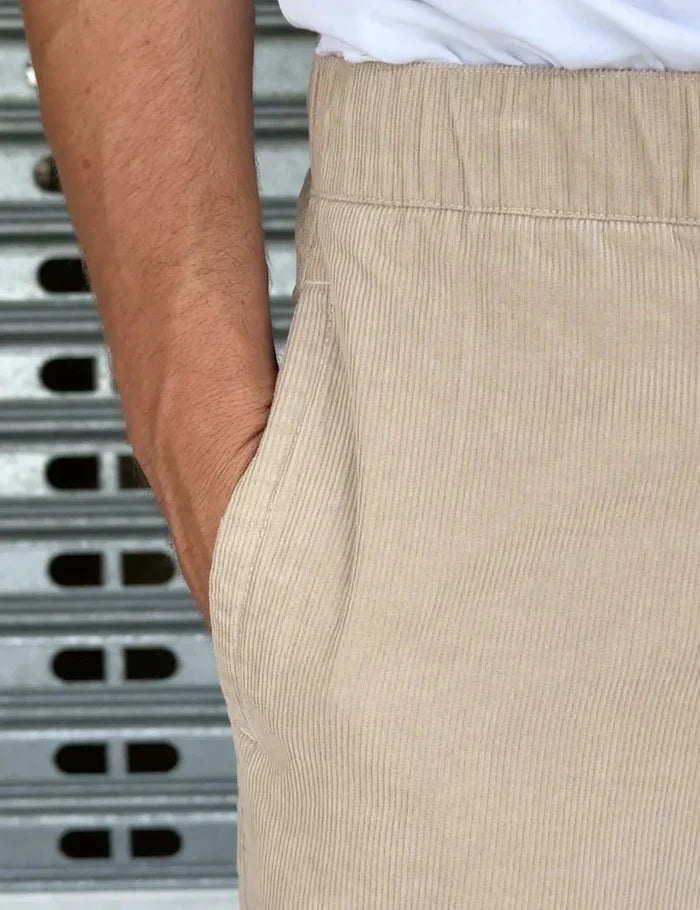 Simple | North Cord Pant | Elastic Wide Leg | Stone - Suzie Anderson Home