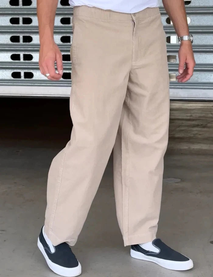 Simple | North Cord Pant | Elastic Wide Leg | Stone - Suzie Anderson Home