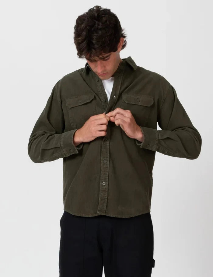 Simple | Sawyer Cord Long Sleeve Shirt | Fade Army - Suzie Anderson Home