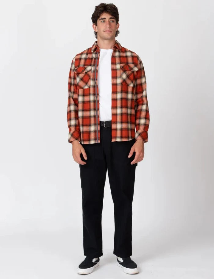 Simple | Trevor Flanelette Long Sleeve Shirt | Brick Check - Suzie Anderson Home
