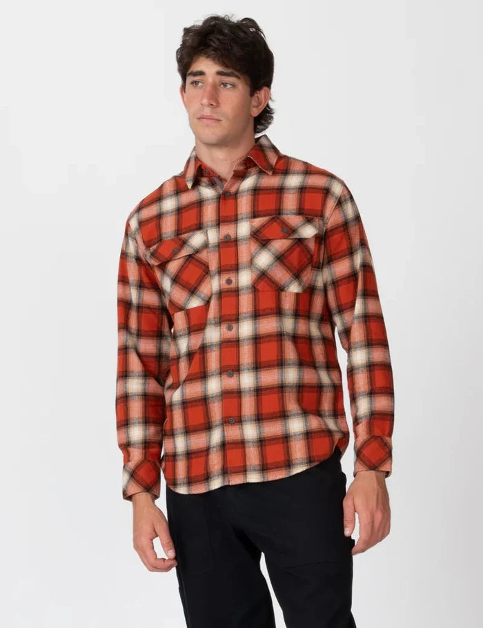 Simple | Trevor Flanelette Long Sleeve Shirt | Brick Check - Suzie Anderson Home