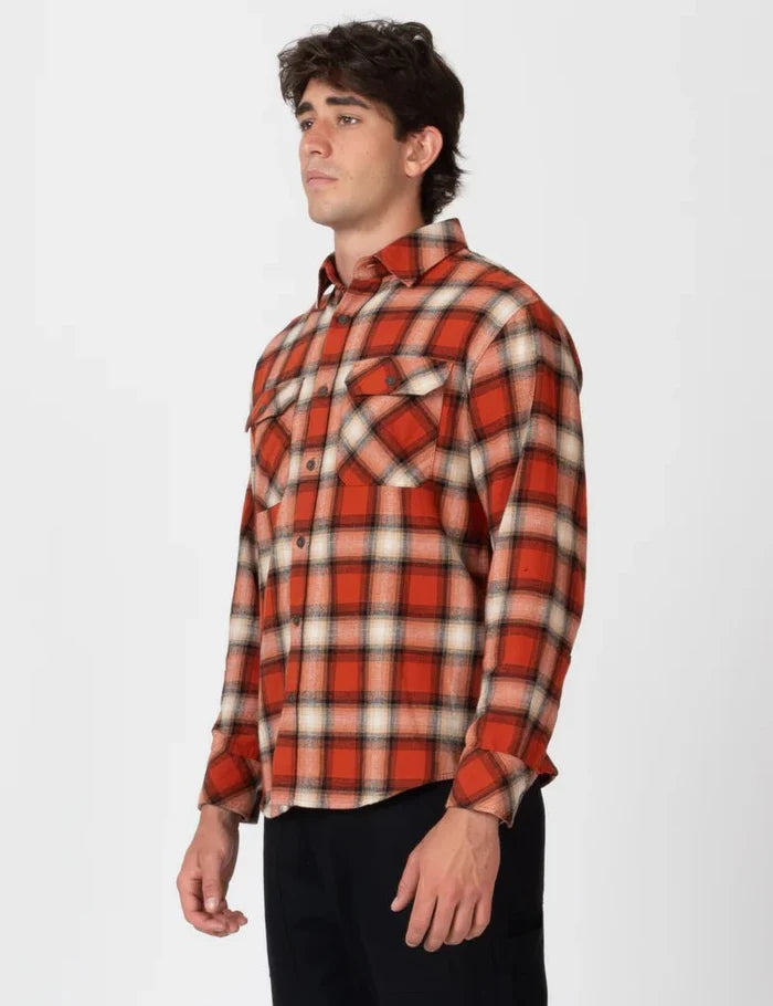 Simple | Trevor Flanelette Long Sleeve Shirt | Brick Check - Suzie Anderson Home