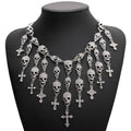 Skeleton Skull Cross Necklace Jewelry
