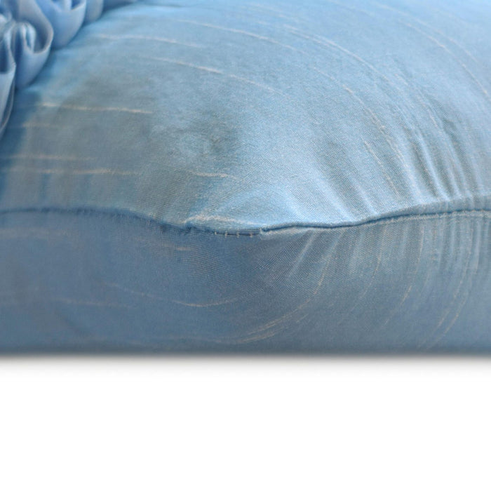 Sky Blue Love - Sky Blue Silk Decorative Lumbar Pillow Cover