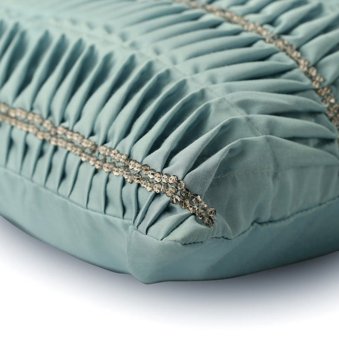 Sky Ceremony - Light Blue Satin Decorative Euro Sham
