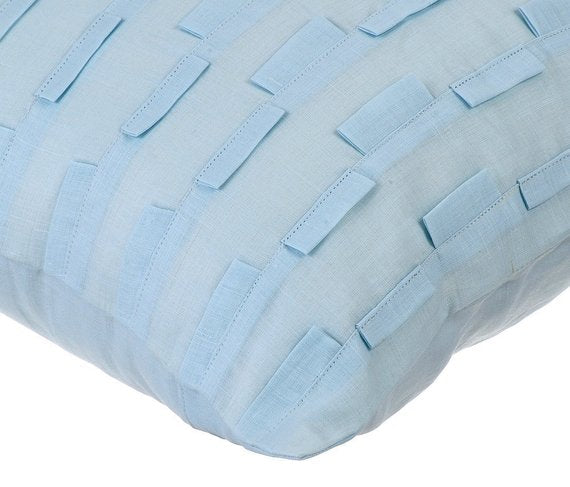 Sky Ocean - Light Blue Cotton Linen Throw Pillow Cover