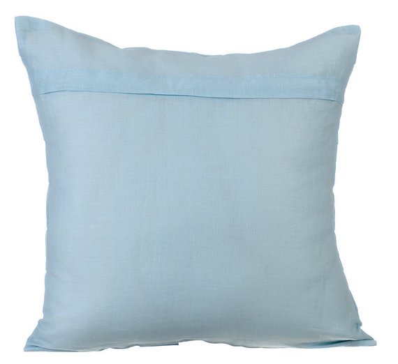 Sky Ocean - Light Blue Cotton Linen Throw Pillow Cover