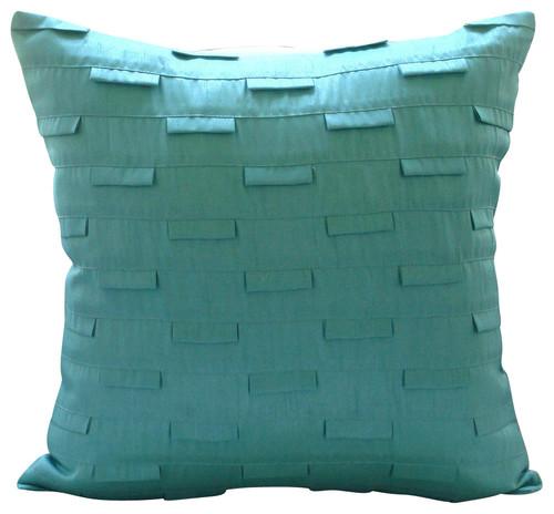 Sky Ocean - Light Blue Cotton Linen Throw Pillow Cover