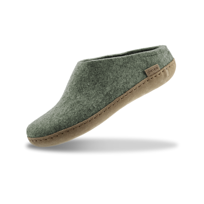 Slip-on with leather sole - Moss
