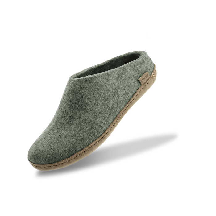 Slip-on with leather sole - Moss